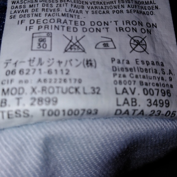 Diesel Industry X-Rotuck 796 Mens Jeans 40x32 - Picture 6 of 8